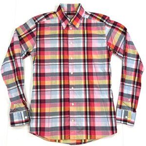 Eton Dress Shirt Mens Size Small 38 15 Slim Fit Pink Plaid Button Down Colorful